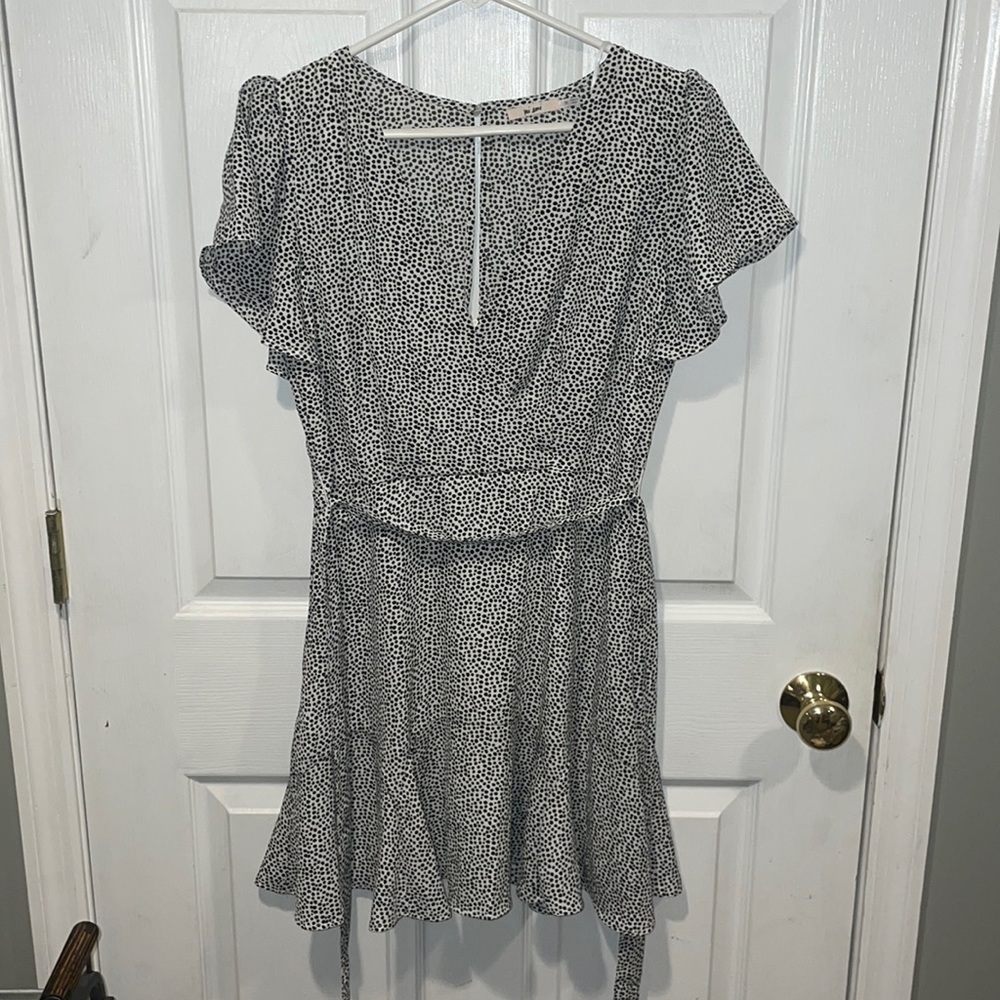 Black and white dotted dress